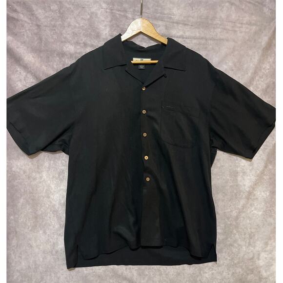 Tommy Bahama 100% Silk Camp Shirt with Rumfellas Embroidered Reverse size L - Picture 3 of 4